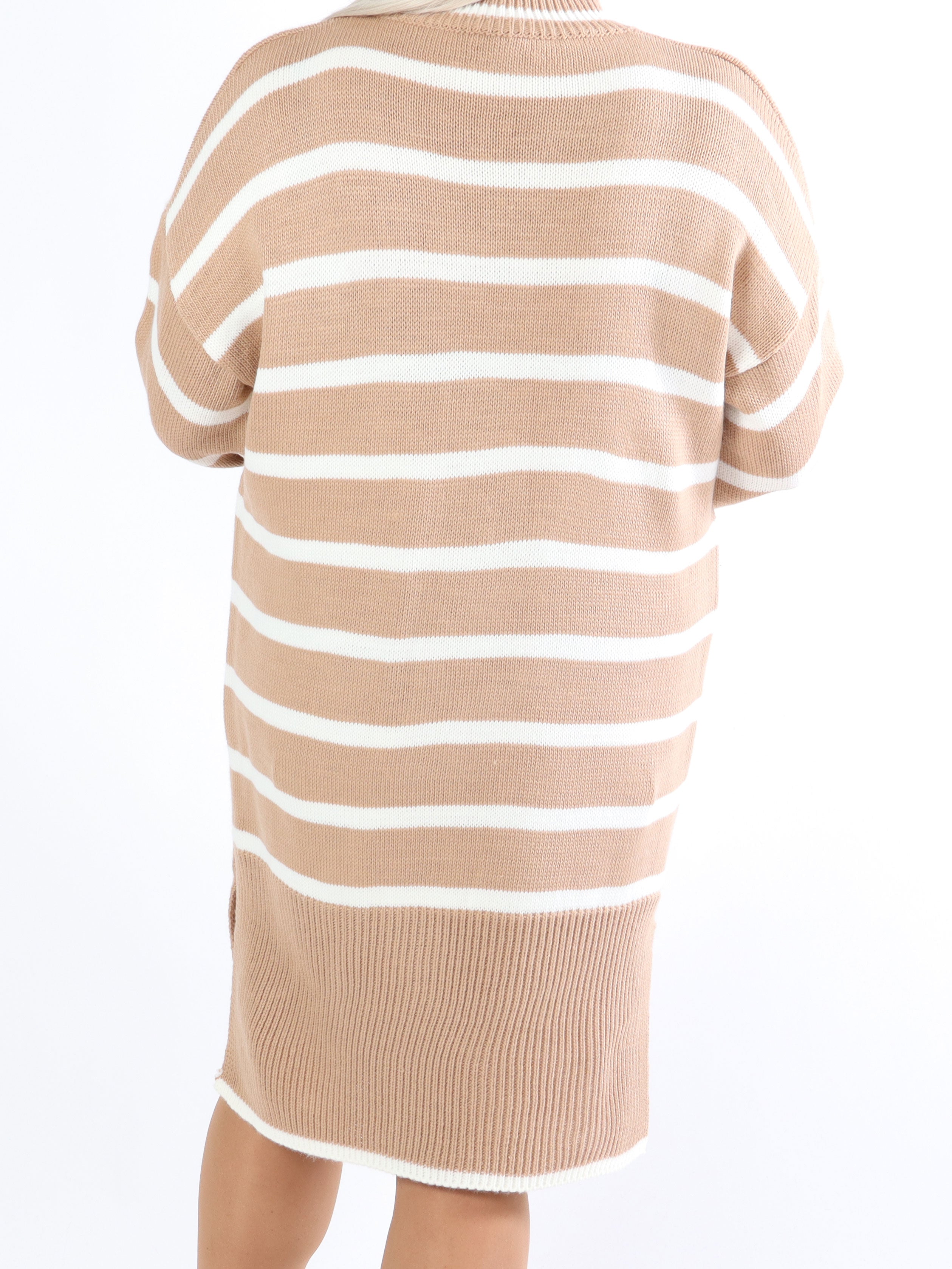 Safiya - Plus size stickad klänning med ränder